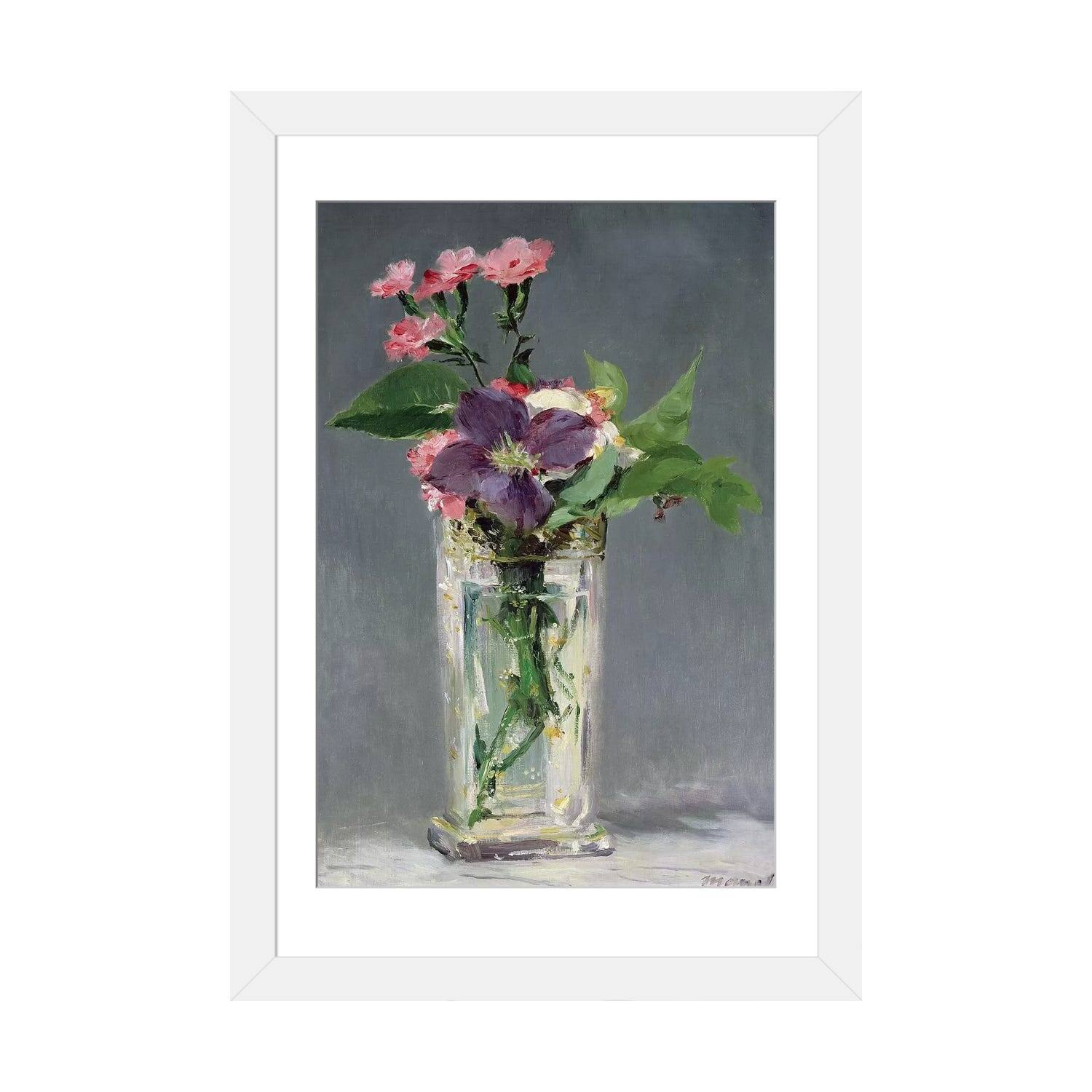 iCanvas "Pinks and Clematis in a Crystal Vase, c.1882 " by Edouard